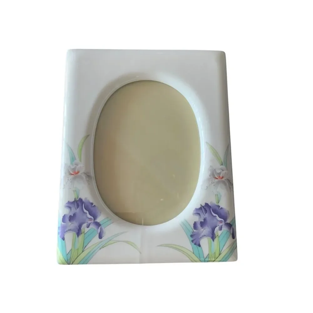 Floral Ceramic Picture Frame Otagiri Japan Vintage Shibata Oval Picture